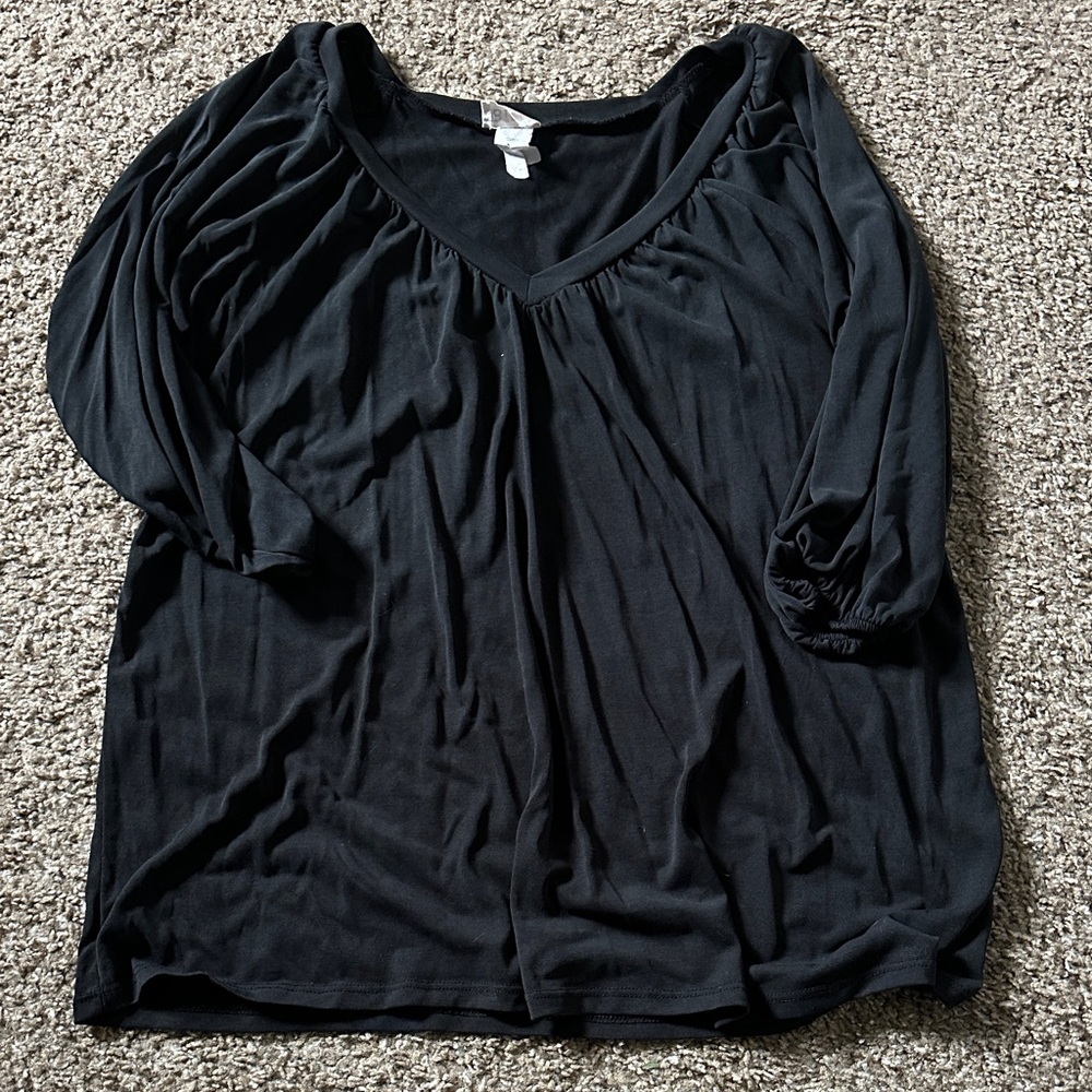 BiBi Black V-Neck Blouse